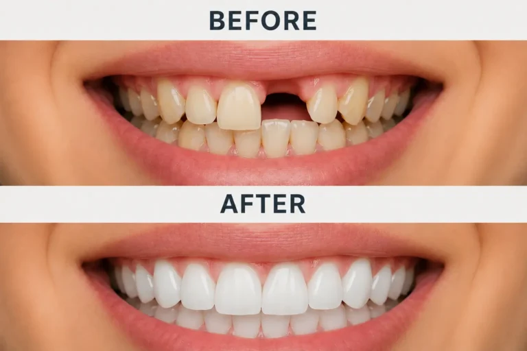 before and after dental implant backenham smiles